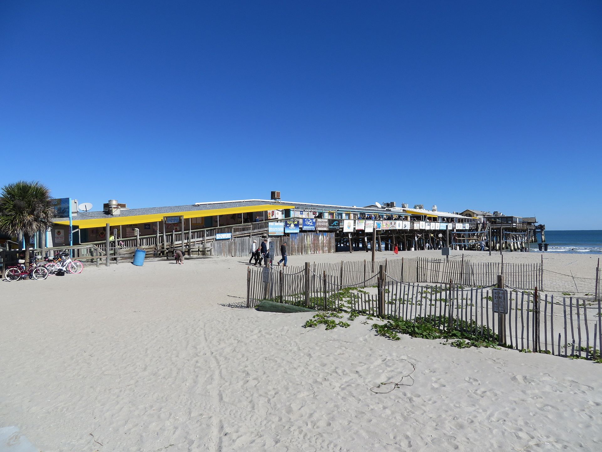 Cocoa Beach Pier deck from beach level.